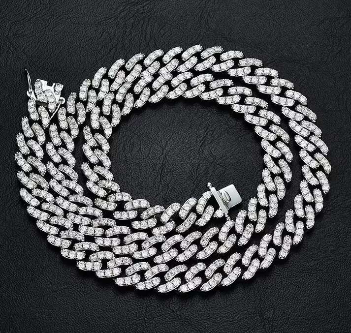 6mm One Row 925 Sterling Silver Iced Out Gra Certificates Pass Diamond Tester Vvs Moissanite Cuban Link Chain Necklace