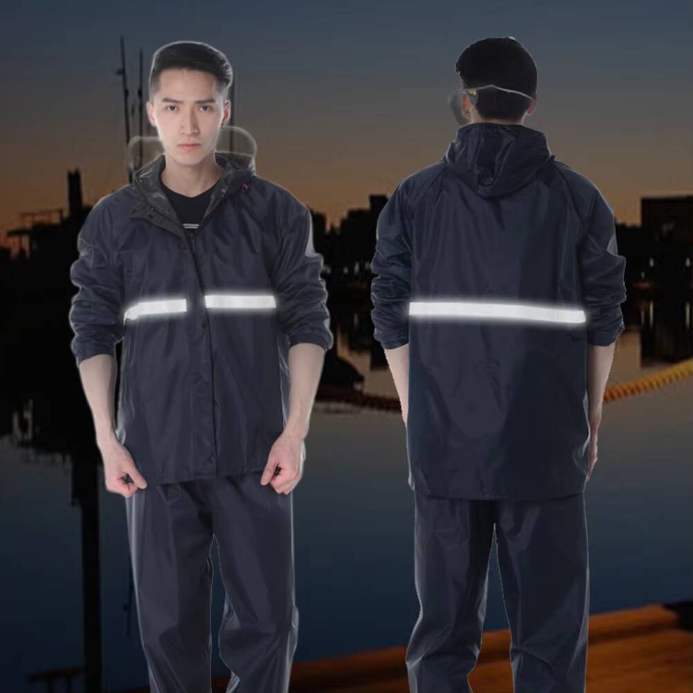 Thickened Raincoat Suit Reflective Waterproof Rainstorm Prevention Adult Jacket Pants Moto Riding Coat Biker Rain L-3XL