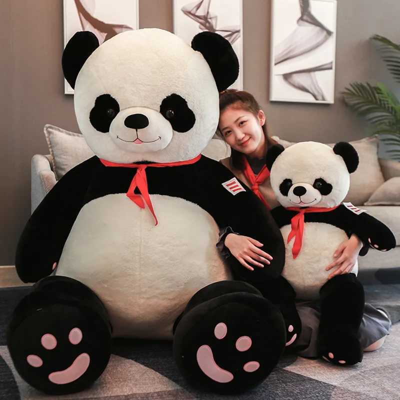 80/100cm Giant Size Cute Panda Plush Toys Animal Stuffed Dolls Soft Pillow Cushion Bear Doll For Boys GIRL Present Gift Y250627