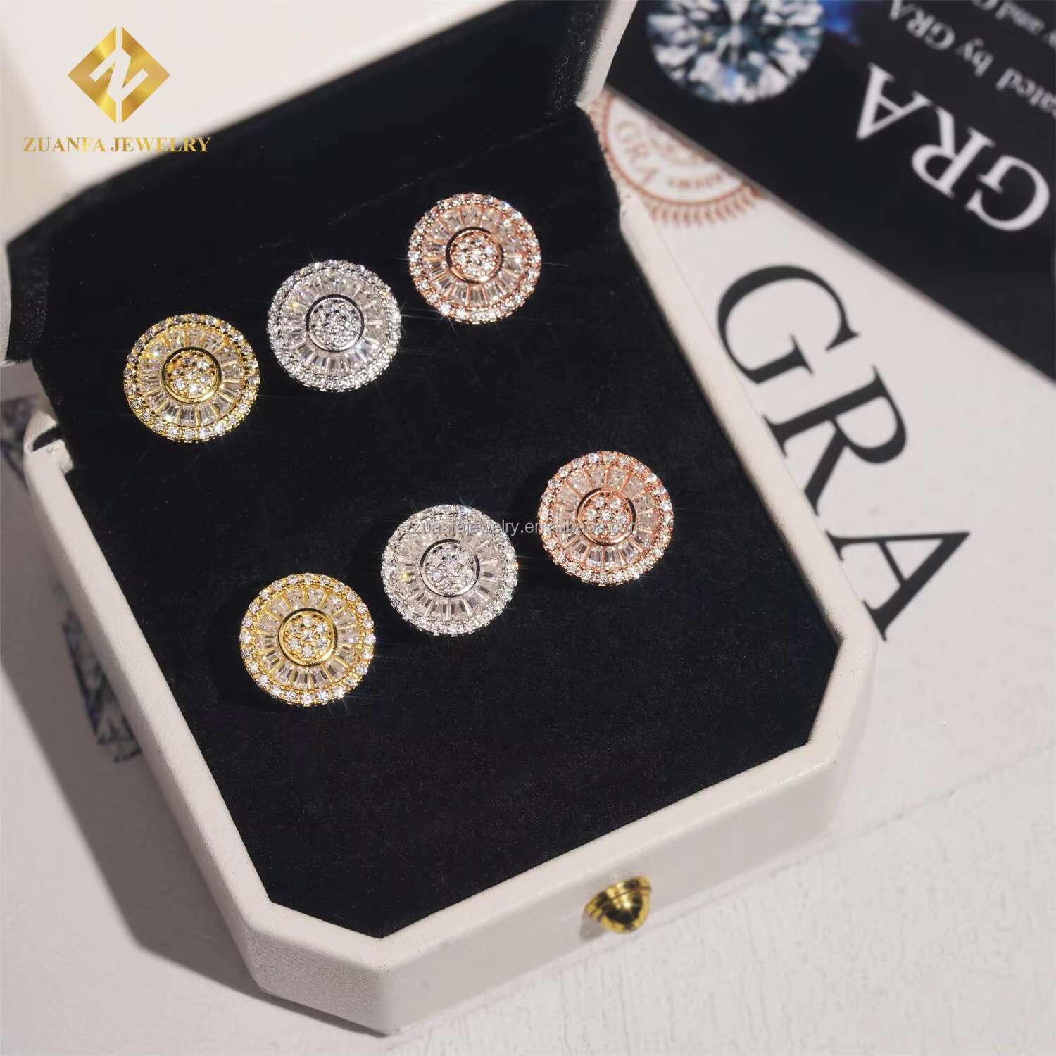 New Arrivals Popular Style Retail Man Jewelry Rapper GRA Certificates Screw Back VVS Moissanite Diamond Hip Hop Earrings