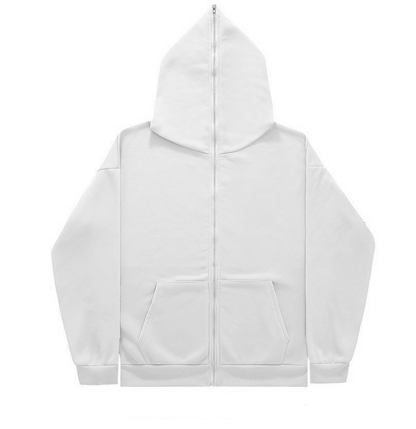 2024 Cardigan Full Face Zipper Sweatshirt Plain Hoodie