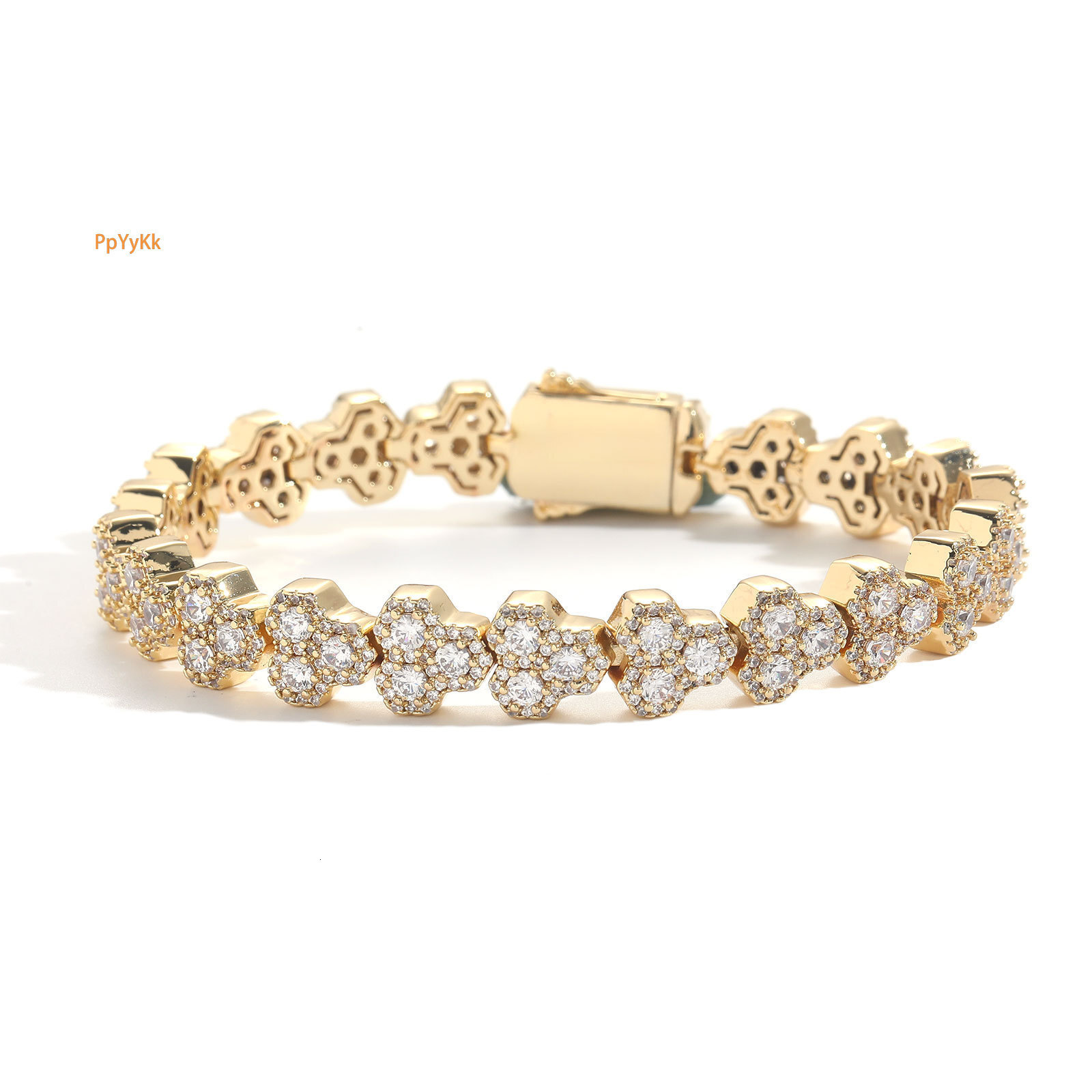 10MM Geometric Tennis Chain Bracelet with Spring Clasp Creative Niche Men's VVS Moissanite Iced Out Hip Hop Jewelry Passes the Diamond Tester