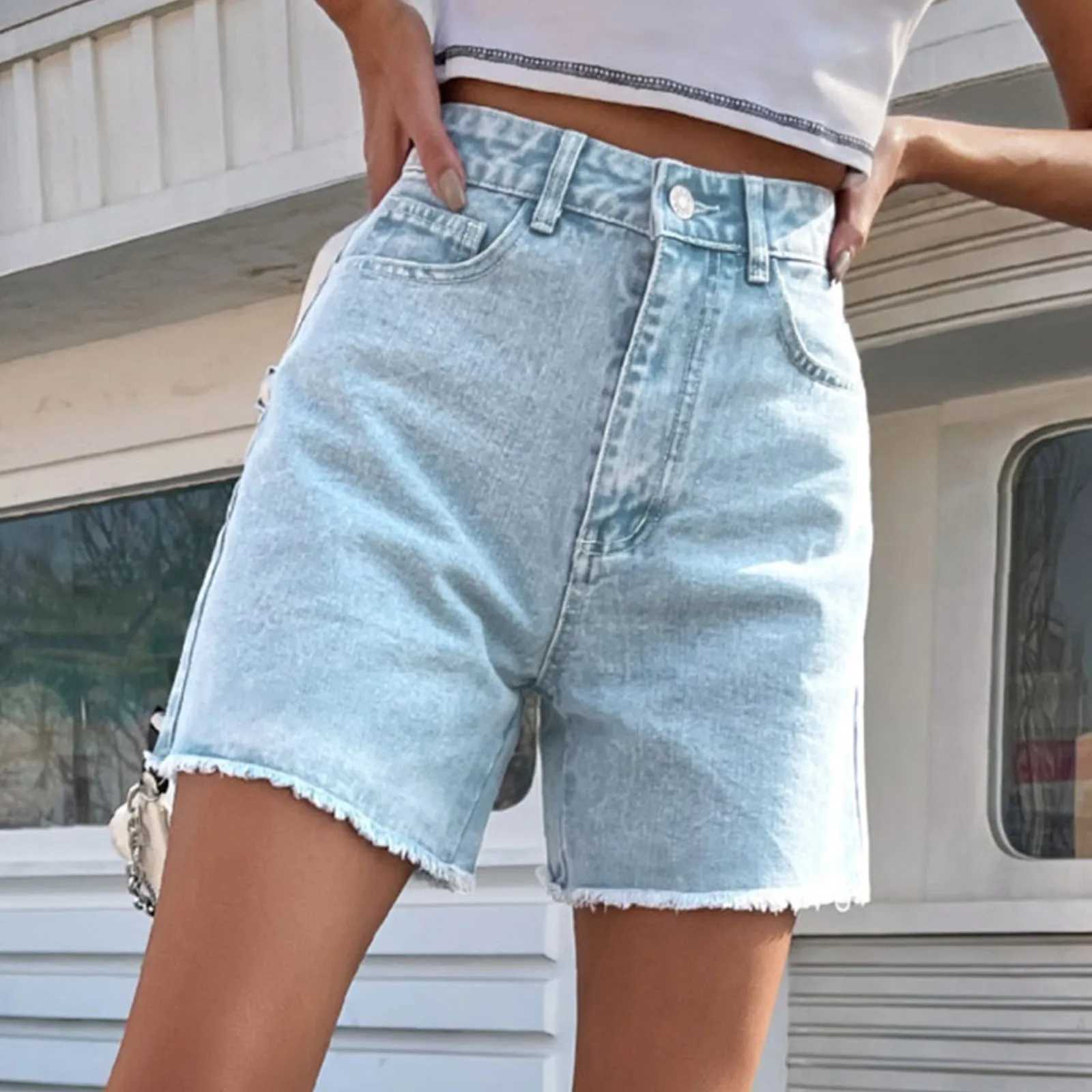 Summer Thin Baggy Half Length Denim Shorts Jeans Korean Vintage High Waist Jean Short Pants Women Strtwear Casual Pantnes L250627