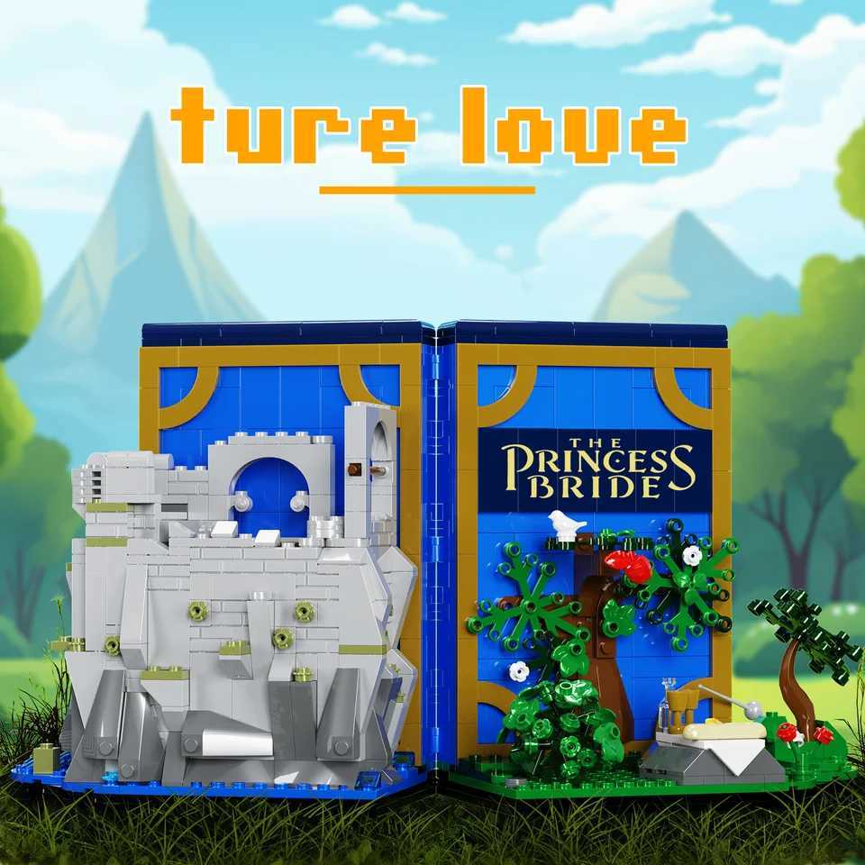 Princess Story Book Building Blocks Set Dream Bride 3Diorama Book Model Bricks Toys Lovely Decor Birthday Gifts for Kids Girls Y250627