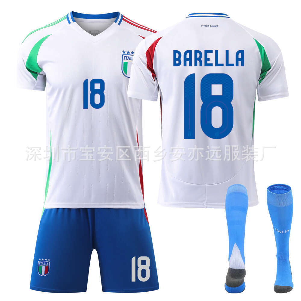 2024 Italy Cup Away Jersey 14 Giacomo Riquelme No. 18 Emanuele Giacchi Adult Soccer Kit Set