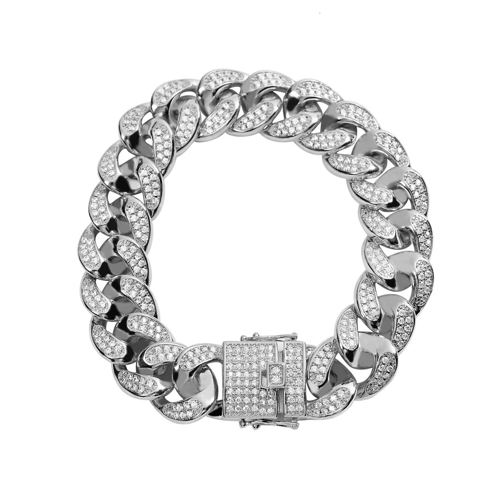 18MM Heavy Duty Luxury VVS Moissanite Iced Out Hip Hop Men's Cuban Link Bracelet High-Quality Statement Jewelry Pass the diamond tester
