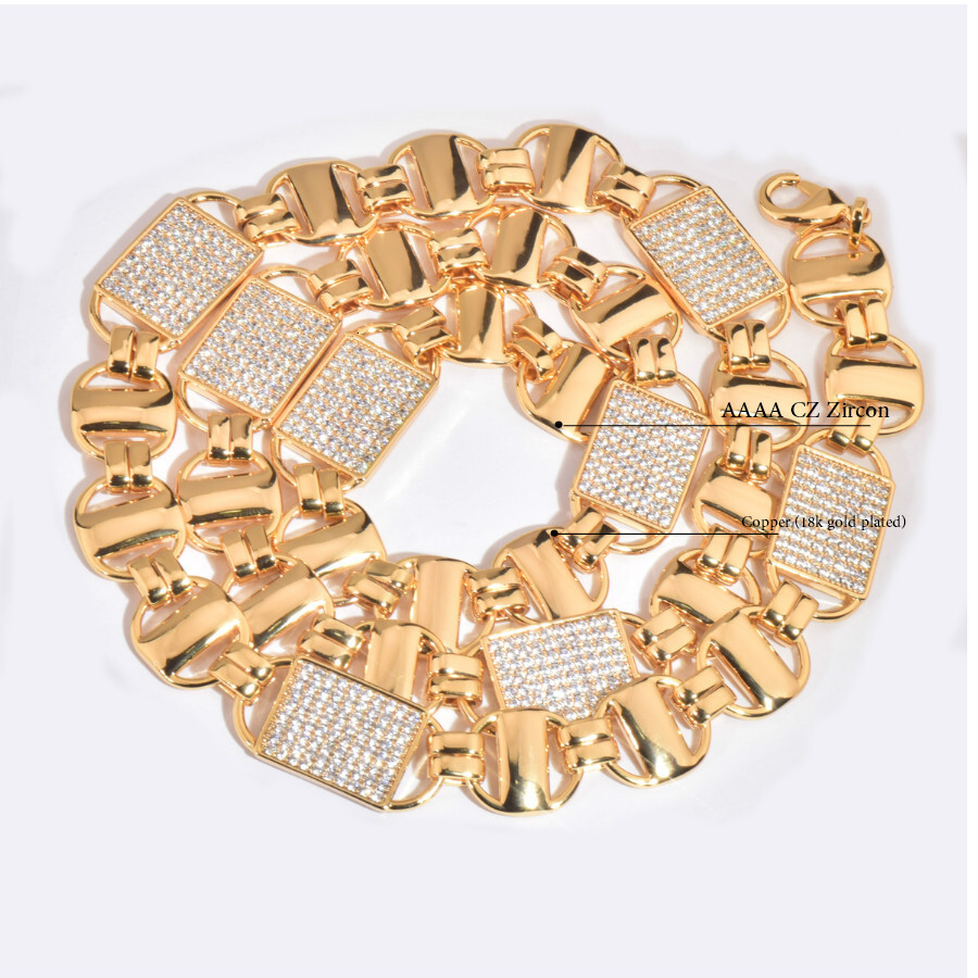 New Release 14mm Luxury VVS Moissanite Iced Out Hip Hop Square Chain Edgy Multi-Size Statement Jewelry Pass the diamond tester