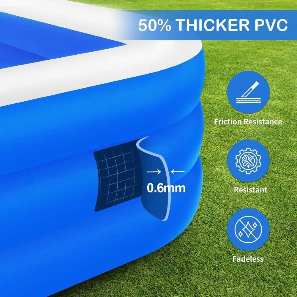 Large Inflatable Pool 145 X 74 X 22 Extra Large Inflatable Pool for Adults Family Garden Pools X2506281