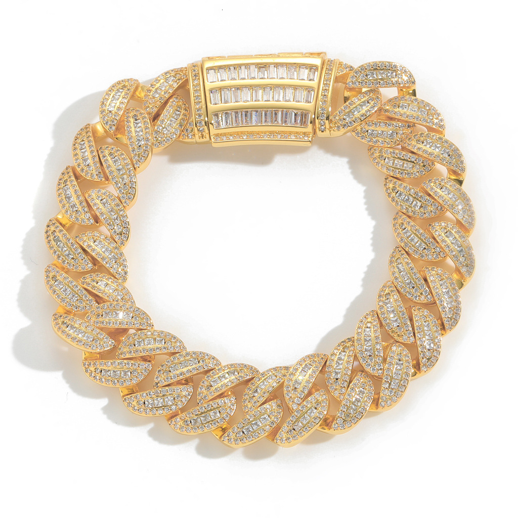 15MM High-Quality Miami Cuban Chain VVS Moissanite Iced Out Hip Hop Statement Bracelet for Men Pass the diamond tester
