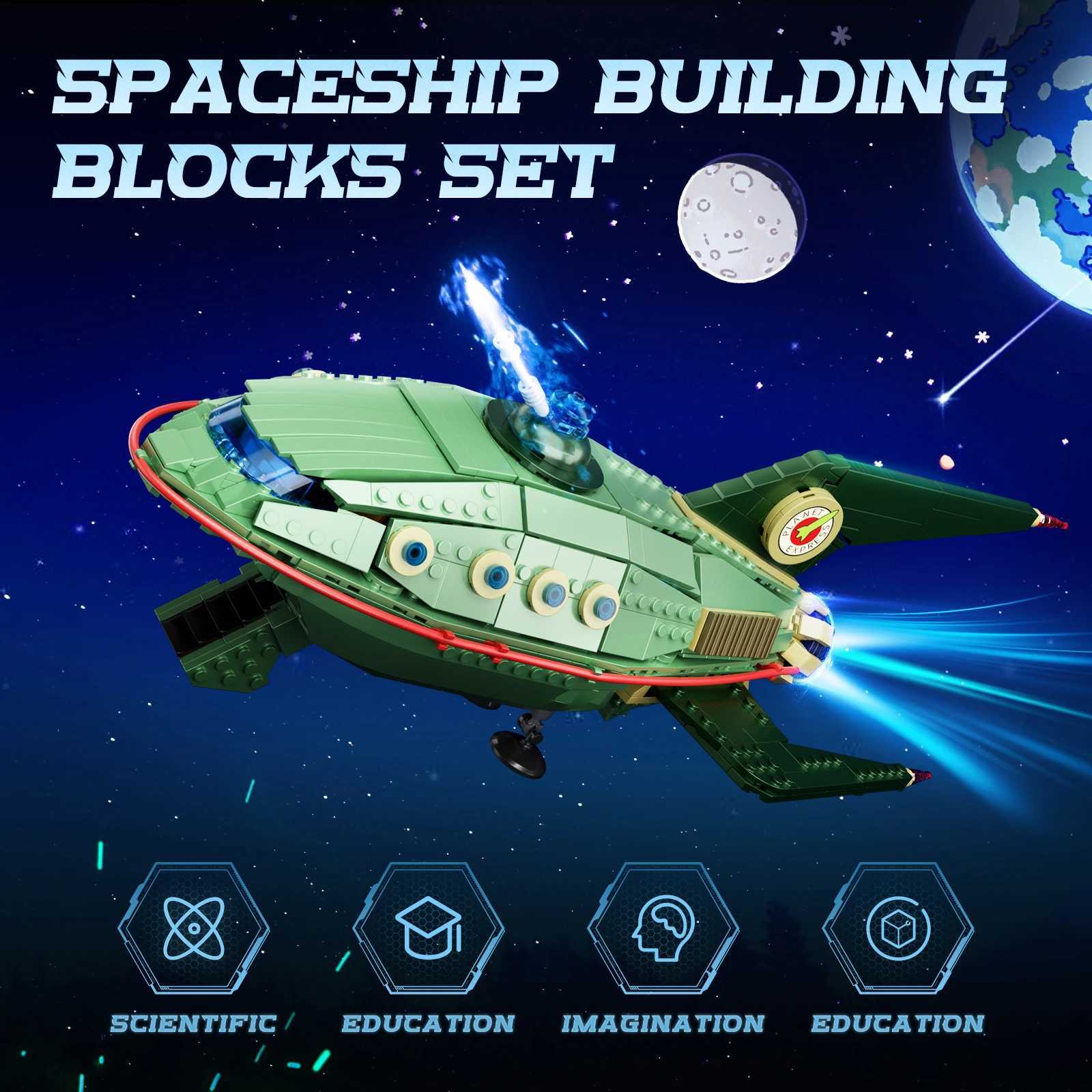 BuildMOC Flys Into Futures Planets Ship Building Block Set Express Spaceship Model Toys Children Gifts Y250627