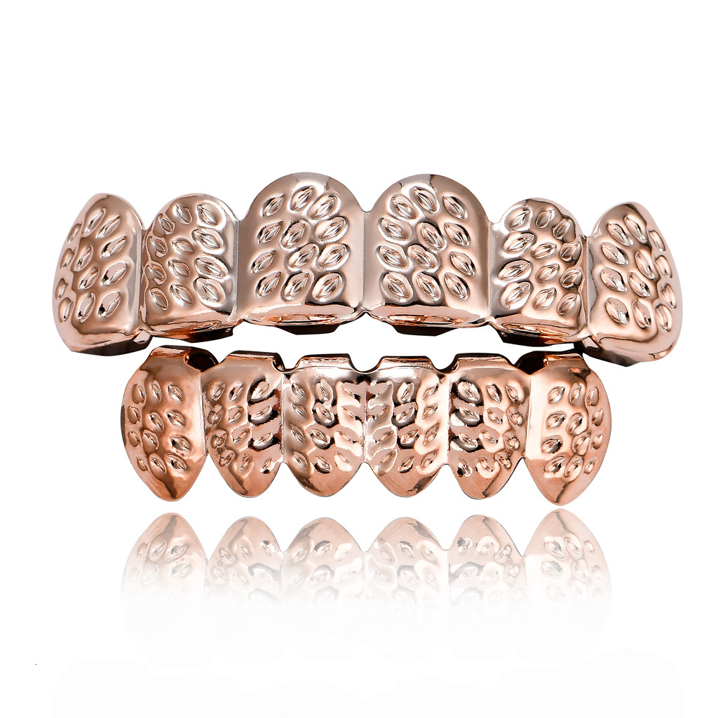 new arrival trending 18k gold plated engraved hip hop halloween grillz fashion accessories Rapper Costume Accessories