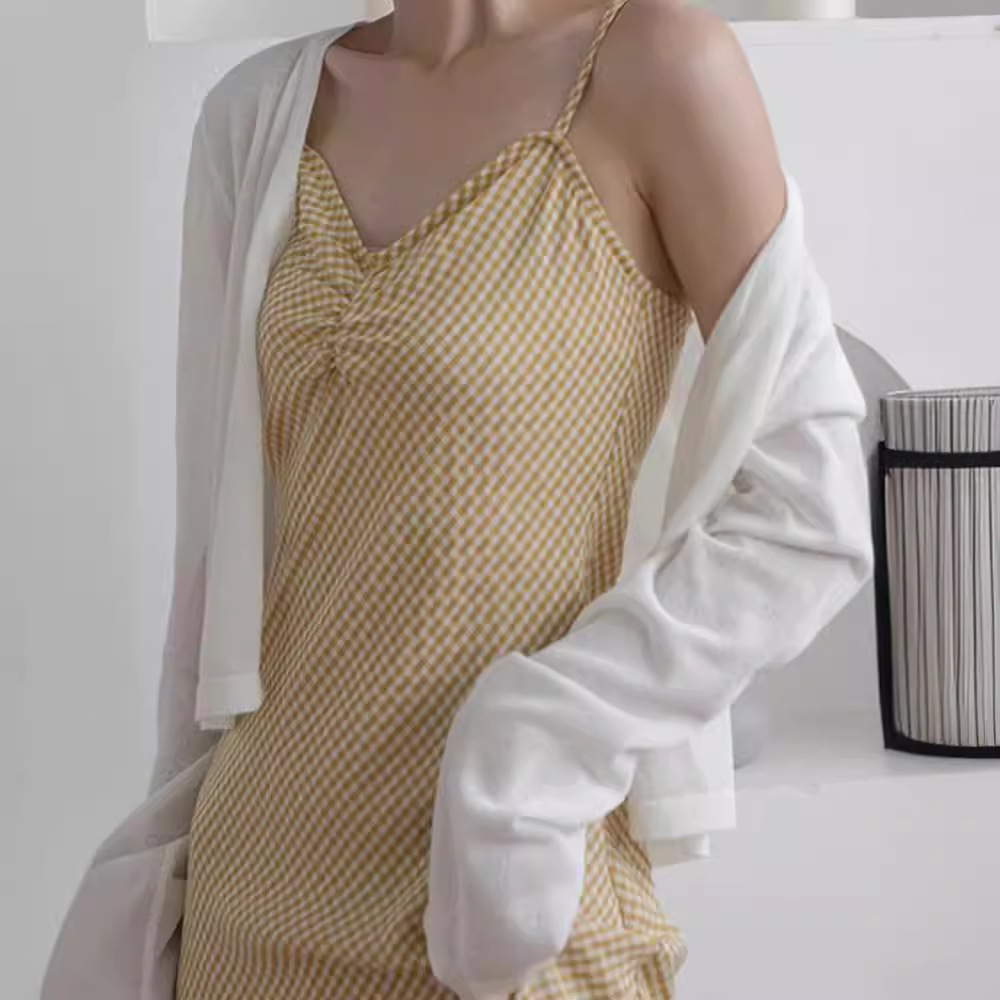 K1158 Ice silk small knitted cardigan thin women's shawl summer suspender skirt with air conditioning blouse short long-sleeved sun protection ja