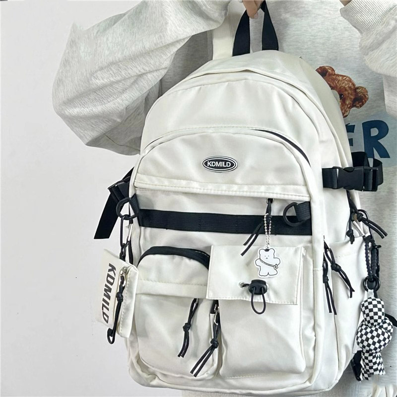 Free Shipping 2025 New Designer Bag INS Versatile Workwear Style Backpack For Female Students Large Capacity Japanese Style Double Shoulder Travel Bac