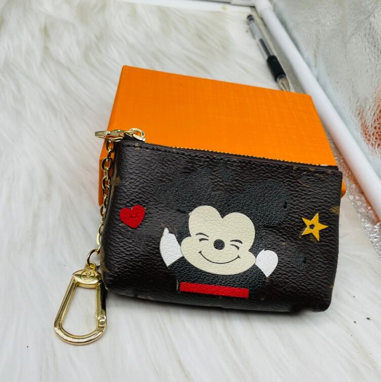 Internet celebrity small, exquisite, simple coin purse and key bag two-in-one cartoon cute card bag key cover
