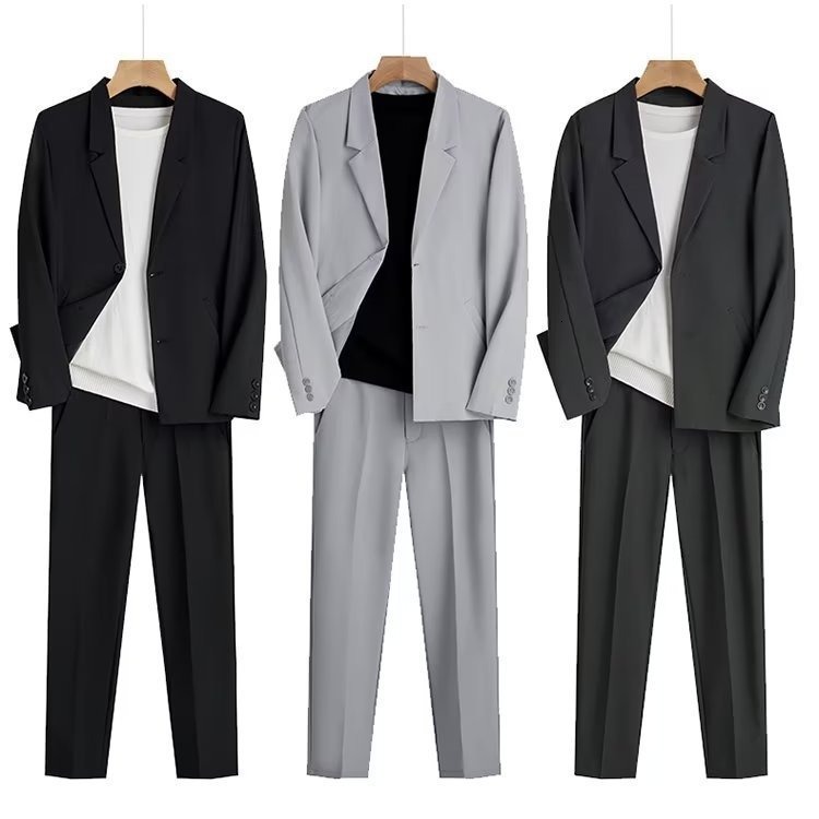 Spring and Autumn New Style Light Mature Wind Blazer Men Loose Trend DK Uniform Top Chic Handsome Suit Set