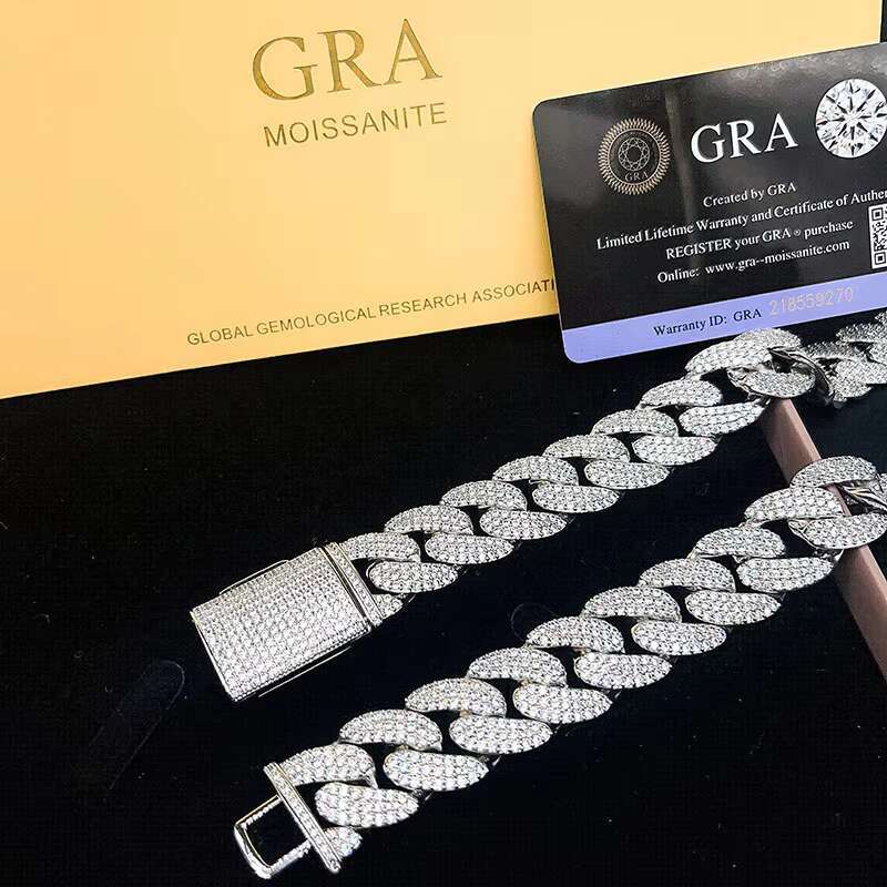 14MM Iced Out Bling Diamond Hip Hop Miami Wholesale Cuban Link Chain Jewelry Moissanite Cuban Chain