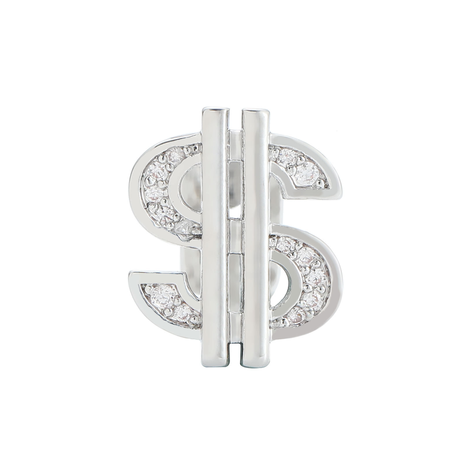 New Arrival Hip Hop Single Dollar Sign Tooth Grillz USD Diamond-encrusted Halloween Teeth Accessories