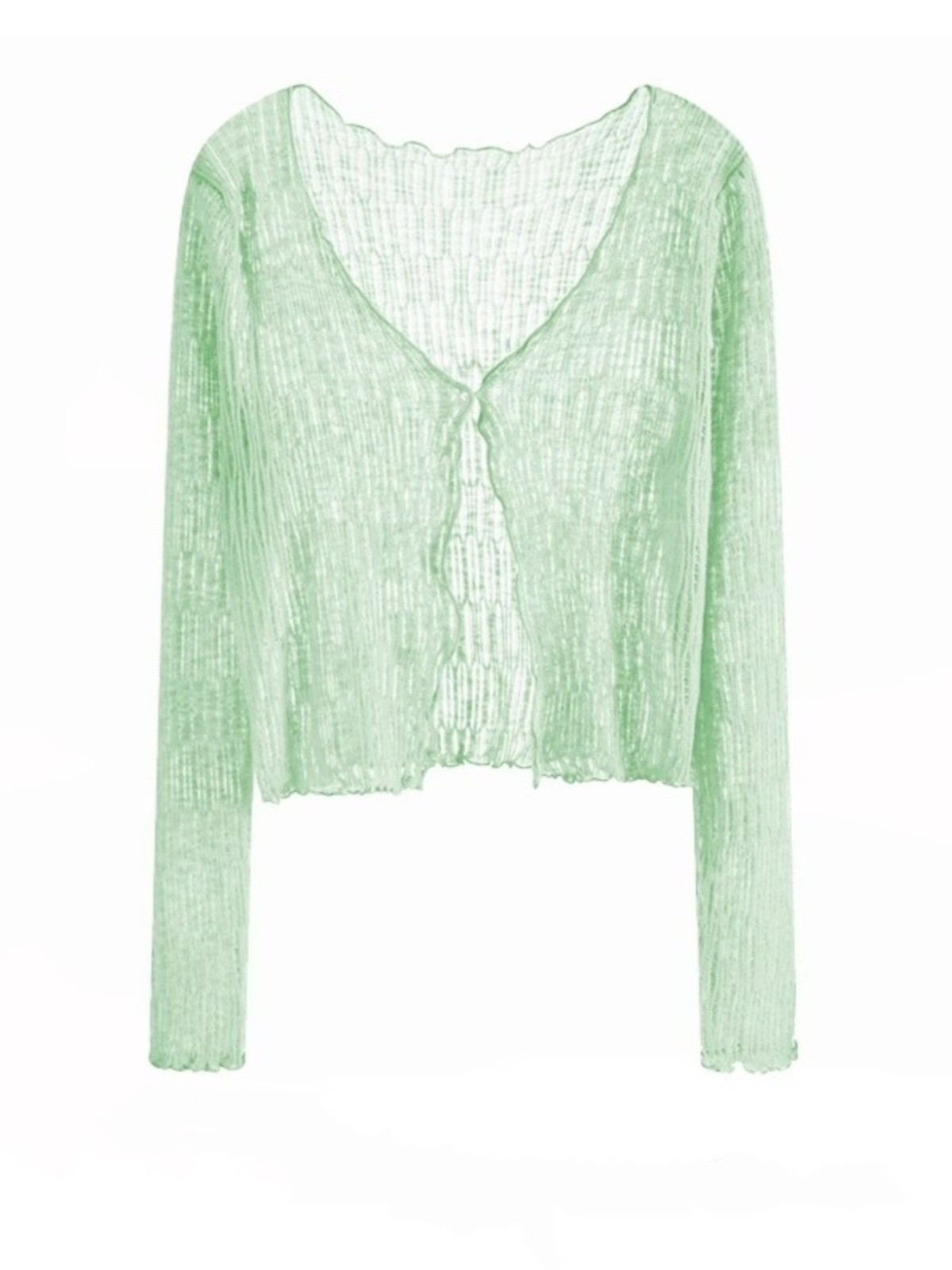 K1160 Ice silk sunscreen knitted cardigan for women summer thin short hollow outerwear with suspenders skirt shawl air conditioning blouse jacket