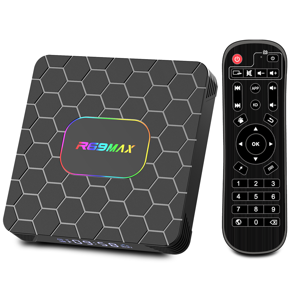 R69 Max Tv Box Android 14 Rockchip 3528 Support 8K Video Bluetooth 5.0 Wifi6 Support Go0gle Voice Input Media Player Set Top Box