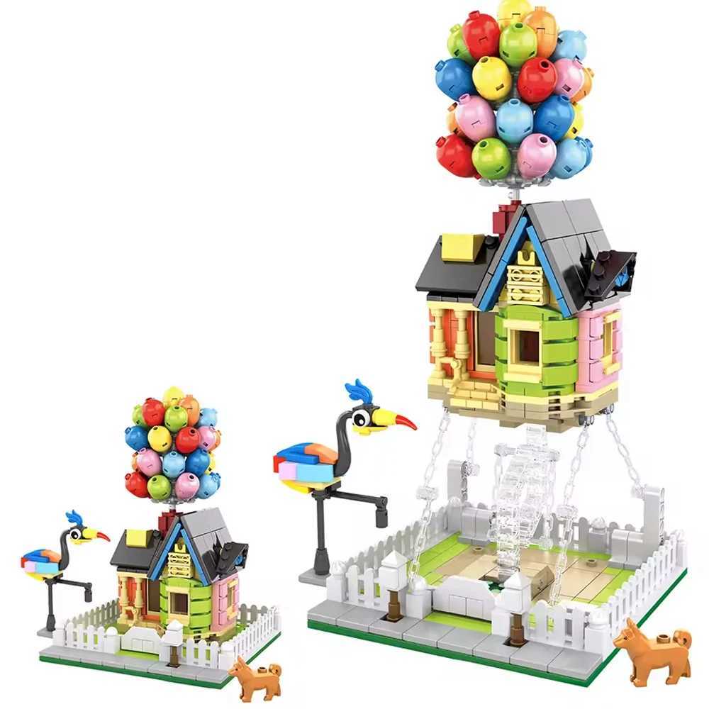 Creative Balloon House Street View Create Ideas Adorable Architecture Building Blocks Bricks Model Educational Toy Gift 555pcs Y250627