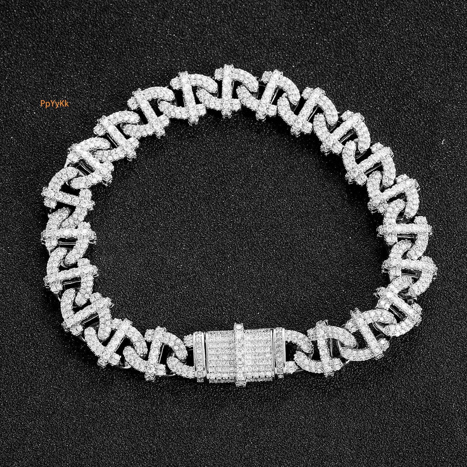10MM Hip Hop New Arrival Cuban Chain Geometric Moissanite Iced Out Statement Bracelet for Men Passes the diamond tester