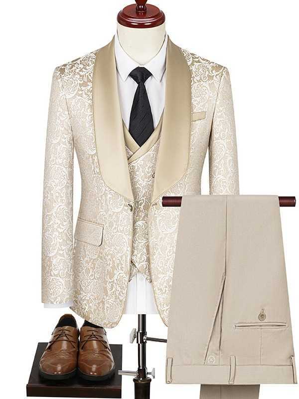 Bronzing Mens Suit Blazer Wedding Groom Tuxedo 3-piece Blue Formal Party Dress XS-5XL Elegant Mens Custom Set X250220 - view 3