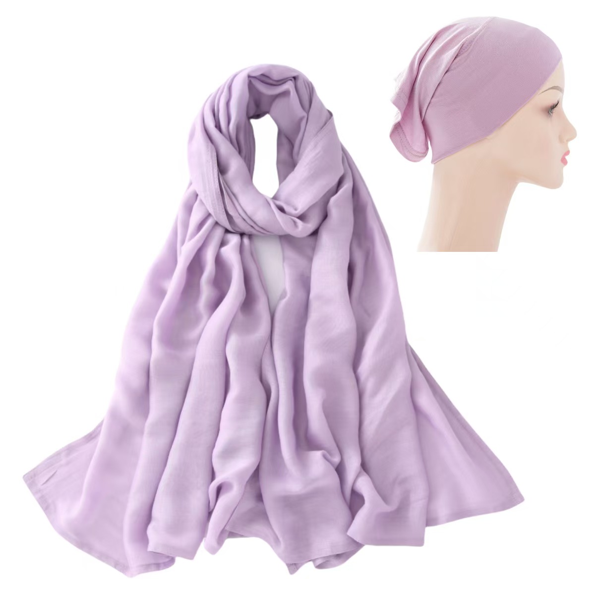 T1091 new headscarf modal base cap scarf set scarf