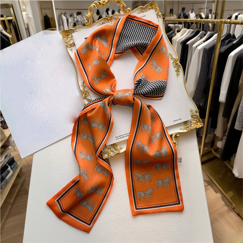 20Style Luxury Scarf Classic Design Womens Headband Fashion Bag Scarfs Designer Scarf for Women Hair Thin Scarves Neck Tie