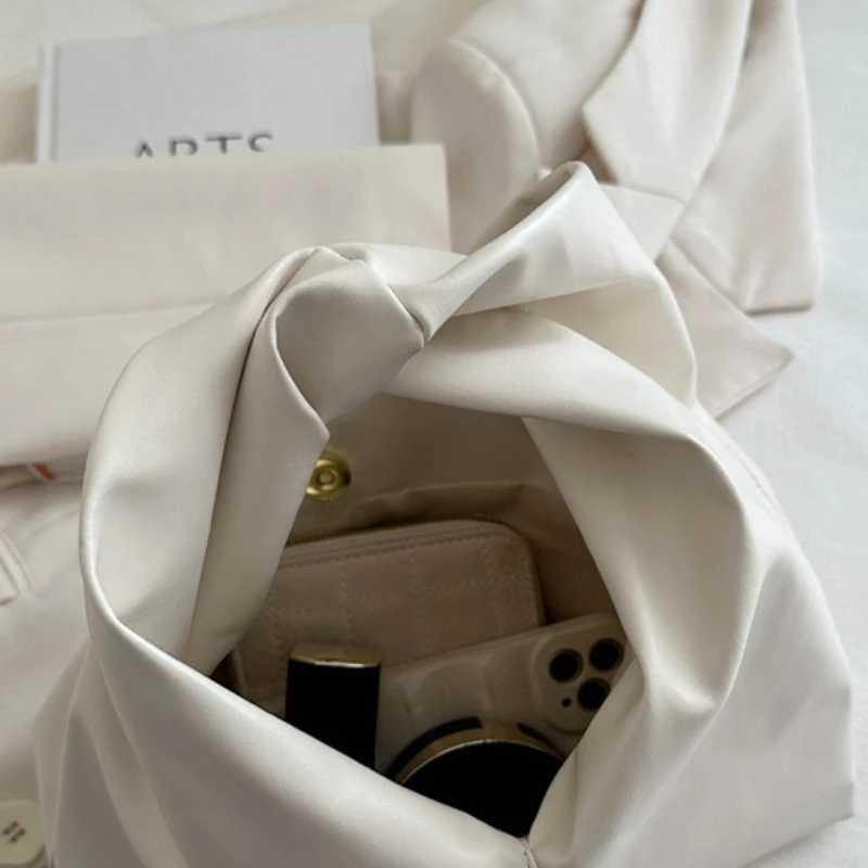 Design Mini PU Leather Dumpling Niche Clutch Bags for Women Fashion Knotted Female Retro Shoulder Bag Wrist Handbags and Purses XJ250627