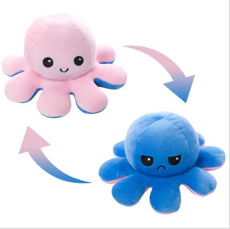 Flip-over Octopus Doll Double-sided Flip Doll Childrens Octopus Plush Toy Expression Changing Face Octopus Doll X250628