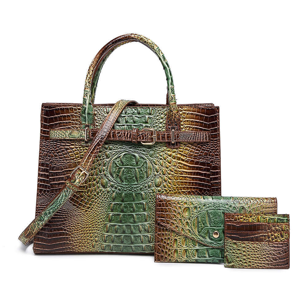Handbag Crossbody Women S Mother Bag Colorful Crocodile Pattern Brahmin