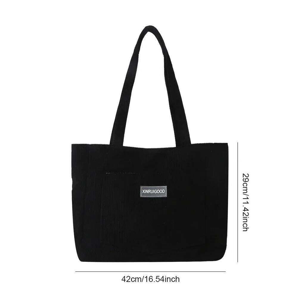 Corduroy Tote Women Waterproof Causal Shopping Bag Large Capacity Shoulder Bags Handbags for School Work Travel 2023 New