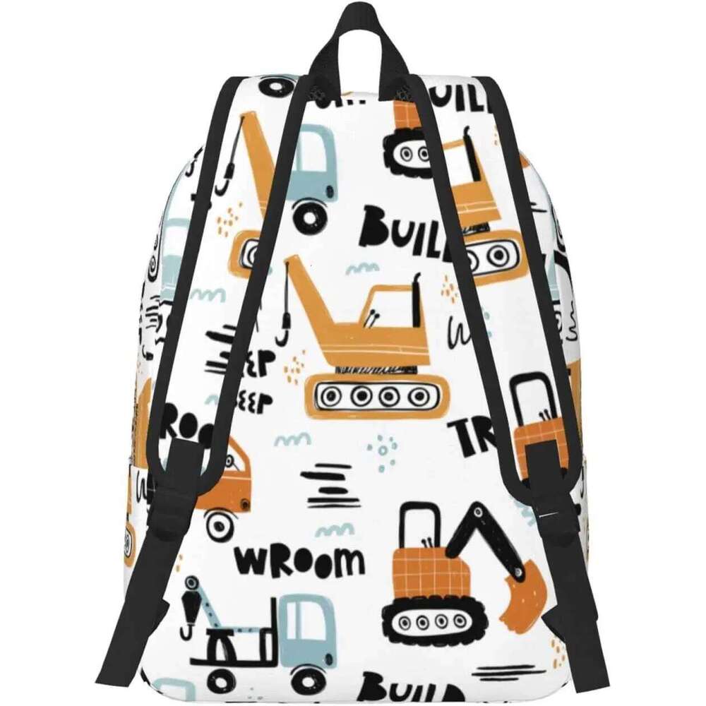 Casual Lightweight Cartoon Truck Laptop Backpack Men Women Travel Bag Outdoor Canvas Daypack