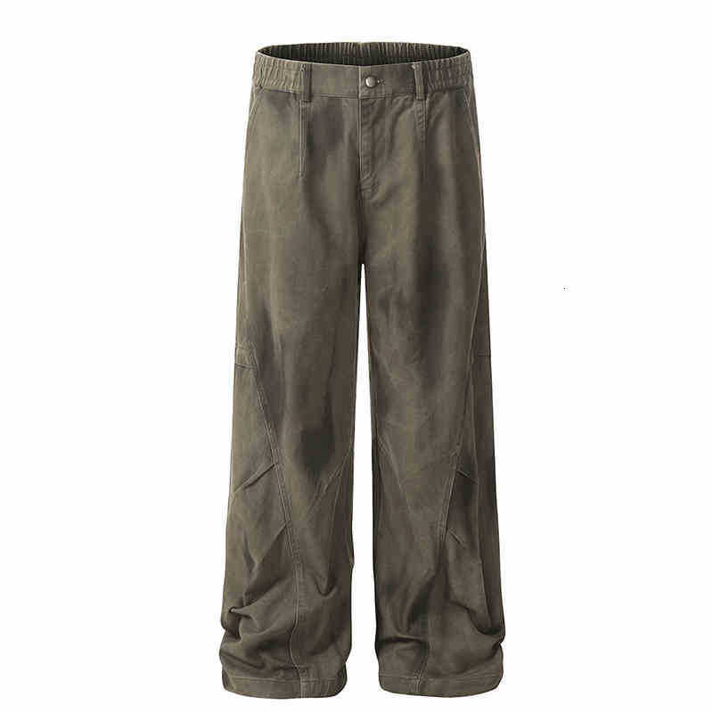 Designer Men's Jeans, Washed Retro Curved Knife Jeans, Men's Fashionable Loose Multi-functional Wide-leg Casual Work Pants, Men's Loose