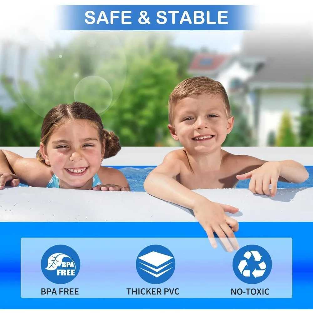 Large Inflatable Pool 145 X 74 X 22 Extra Large Inflatable Pool for Adults Family Garden Pools X2506281