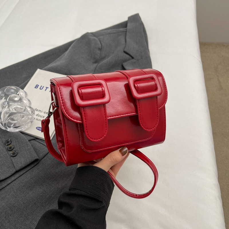 Top Quality Brand High Quality New Style French Style Unique Trendy Belt Women's Bag New Single Shoulder Crossbody Small Square Bag New Free Deli