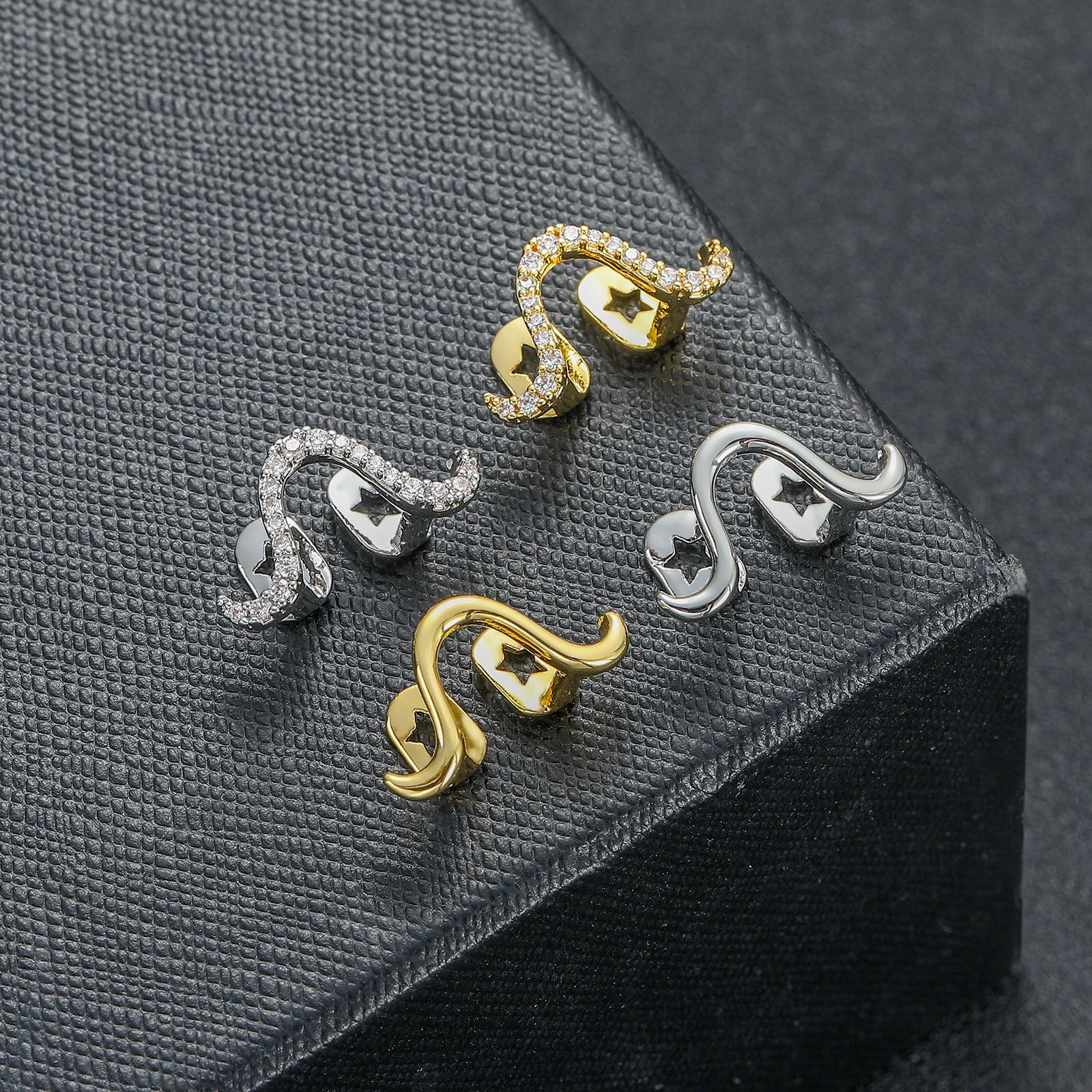 Unique Twisted Wave Moebius Strip Polished Moissanite Single Tooth Grillz Unisex Premium Dental Accessory