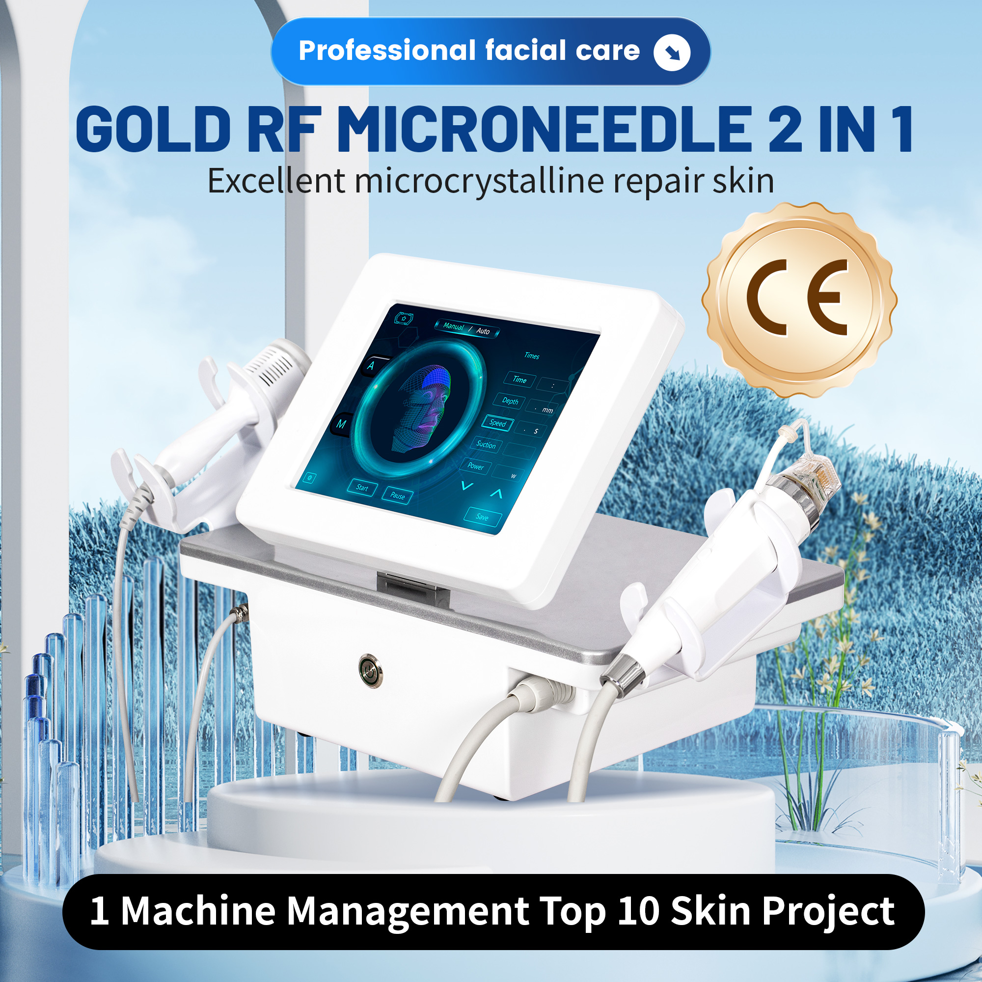Gold Microneedling Radio Frequency Equipment, a Professional Skin Rejuvenation and Wrinkle Removal Device, Recommended By Beauty Salons