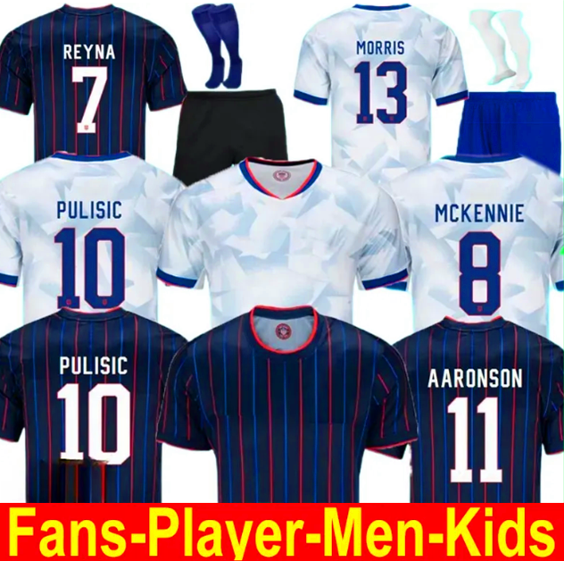 2025 USAS PULISIC McKENNIE Soccer Jerseys America Kids Kit 25 26 Home Away Football Shirts SMITH MORGAN BALOGUN MUSAH ADAMS United States Camisetas Player Version