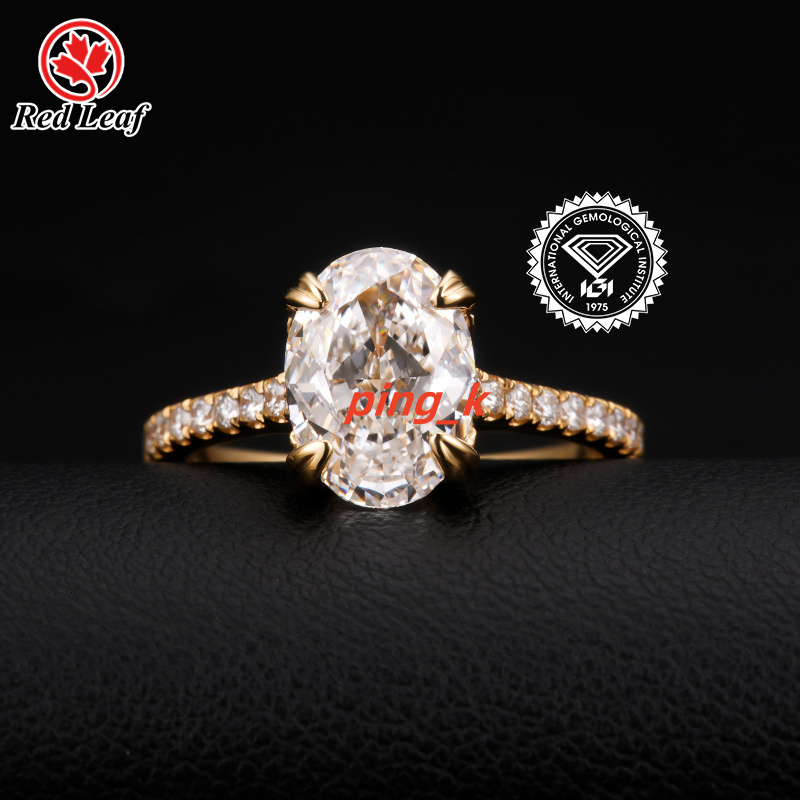 Custom 14K 18K White Yellow Gold Lab Diamond Ring 1CT 2CT 3CT IGI Certified DEF CVD HPHT Oval Lab Grown Diamond Engagement Ring
