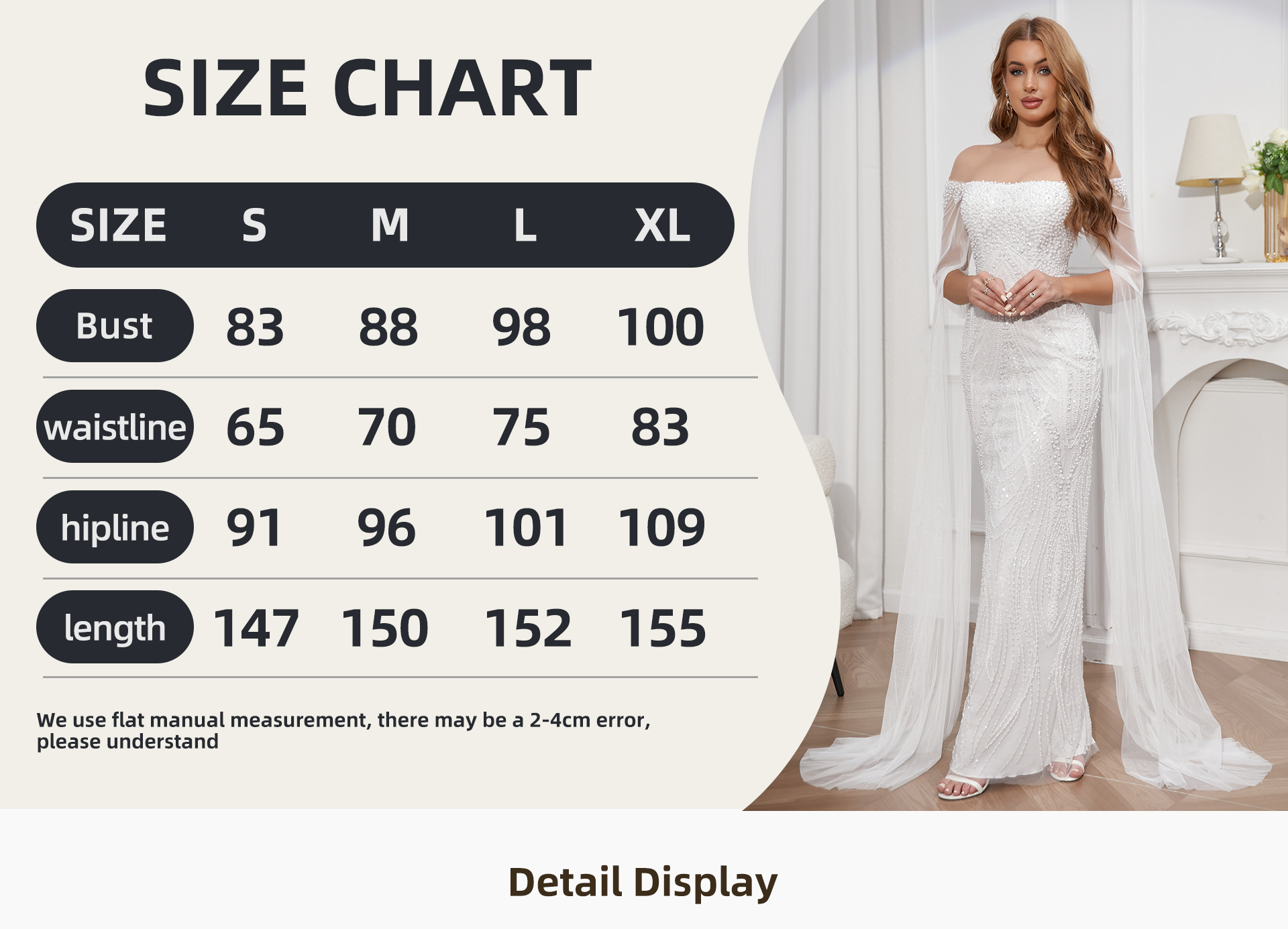 Prom dress trailing skirt chest fashion beaded perspective sexy slim dress elegant tulle long sleeve dress prom dress white bridesmaid dress