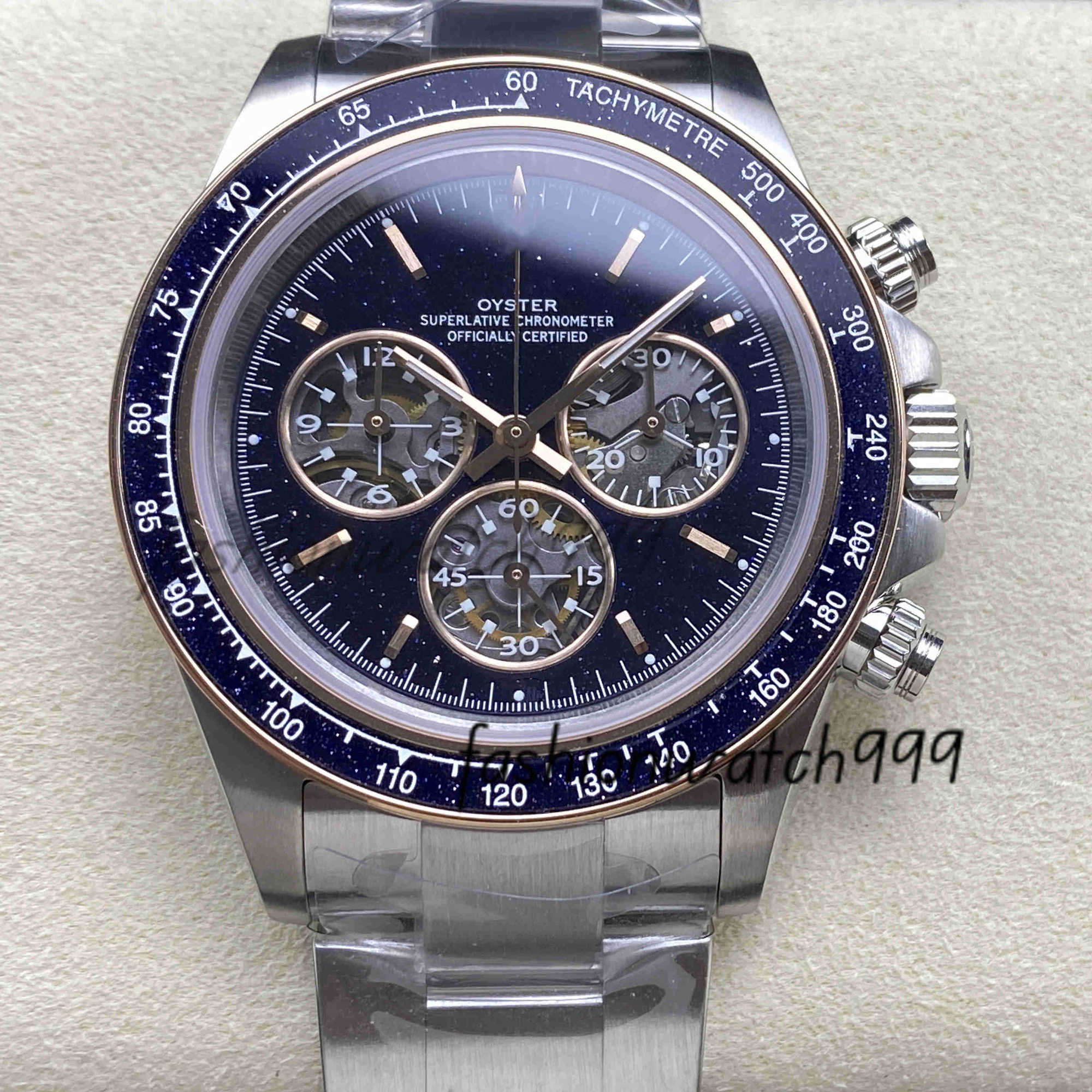 Luxury High-quality Mechanical Watch 40mm Adg904 Steel 4130 Movement Diw Chronograph Starry Sky Skeleton Ventura Watch