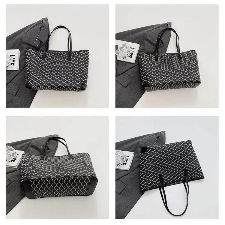 2025 Designer bag tote bag double-sided dual-use calf leather tote bag shopping bag single shoulder handbag mini women's green version beach bag 