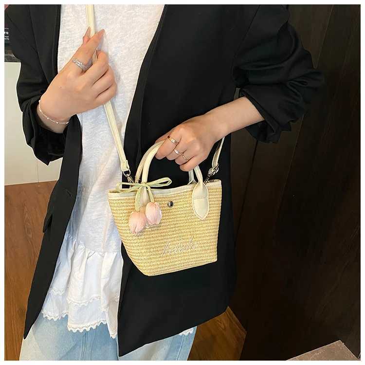 Hand-woven bag 2025 new trendy seaside vacation casual handbag crossbody bag beach straw woven bag cute and fresh XJ250627