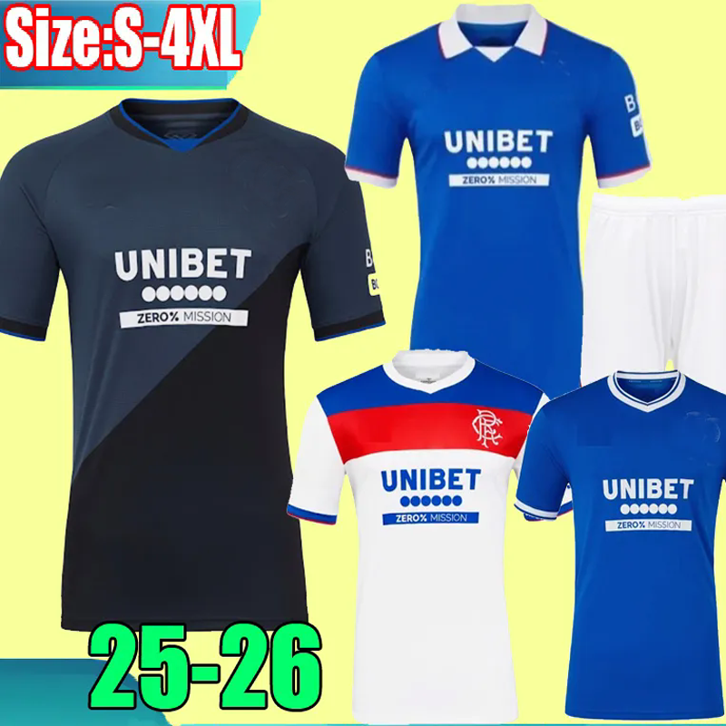 25 26 rangerss fc Soccer Jersey 2025 2026 Home blue Football Shirt men Kids Kit 125 Years Fourth 4th jersey