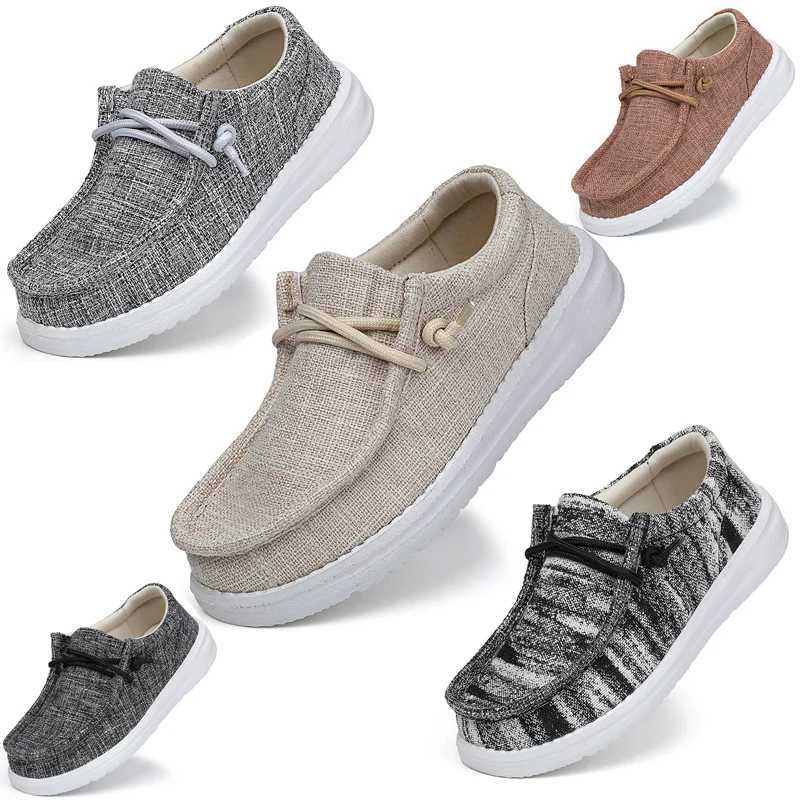 Children Loafers Shoes Boys Flat Sneakers Kids Casual Shoes Toddler Outdoor Lace-up Breathable Shoes Soft Sole Solid Color XJ250628