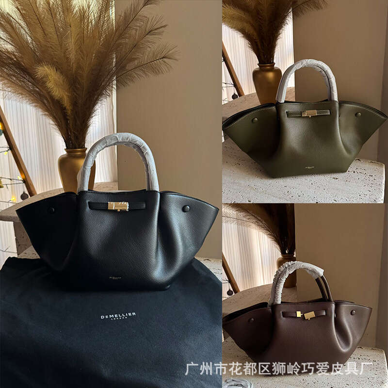 Free shipping fashion designer bag Luxury bag British Niche DeMelli Large Capacity Handbag Versatile Fashion Wing New York Bag Genuine Leather Women