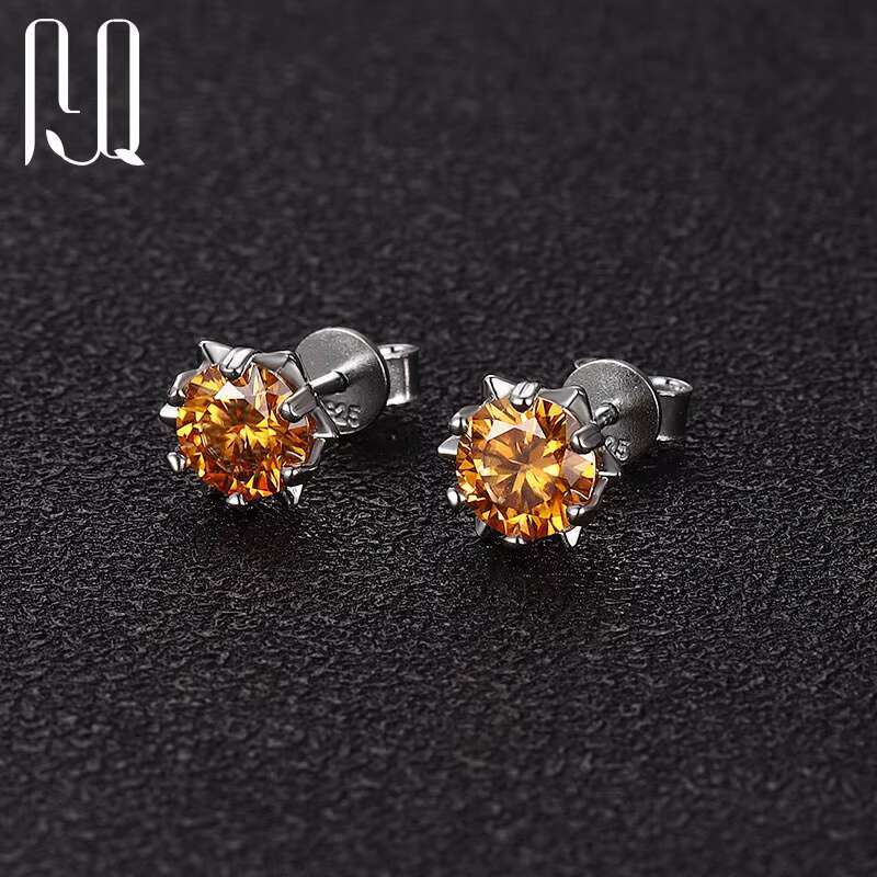 Wholesale Jewelry Red Yellow Black Green Champagne Aquamarine Blue Purple Rainbow Tanzanite Blue Pink Color Moissanite Earrings