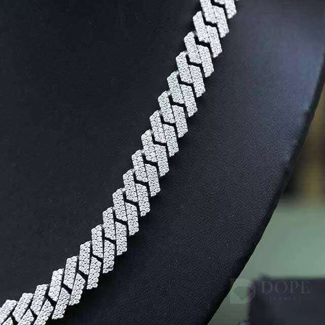 MAIMI 925 Sterling Silver Cuban Chain 16MM Hip Hop Jewelry for All Cuban Lovers for Moissanite Necklaces