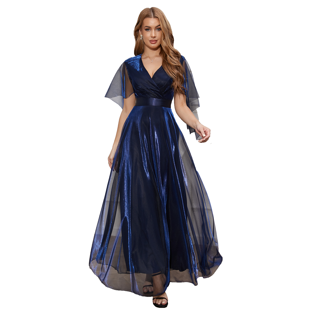 Deep V-neck dance Dresses ladies slim banquet Prom Dresses